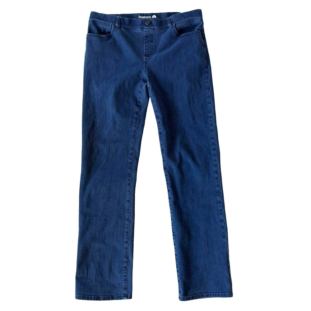 Betabrand Women's Stretch Straight Leg Denim Pants Size XL Long